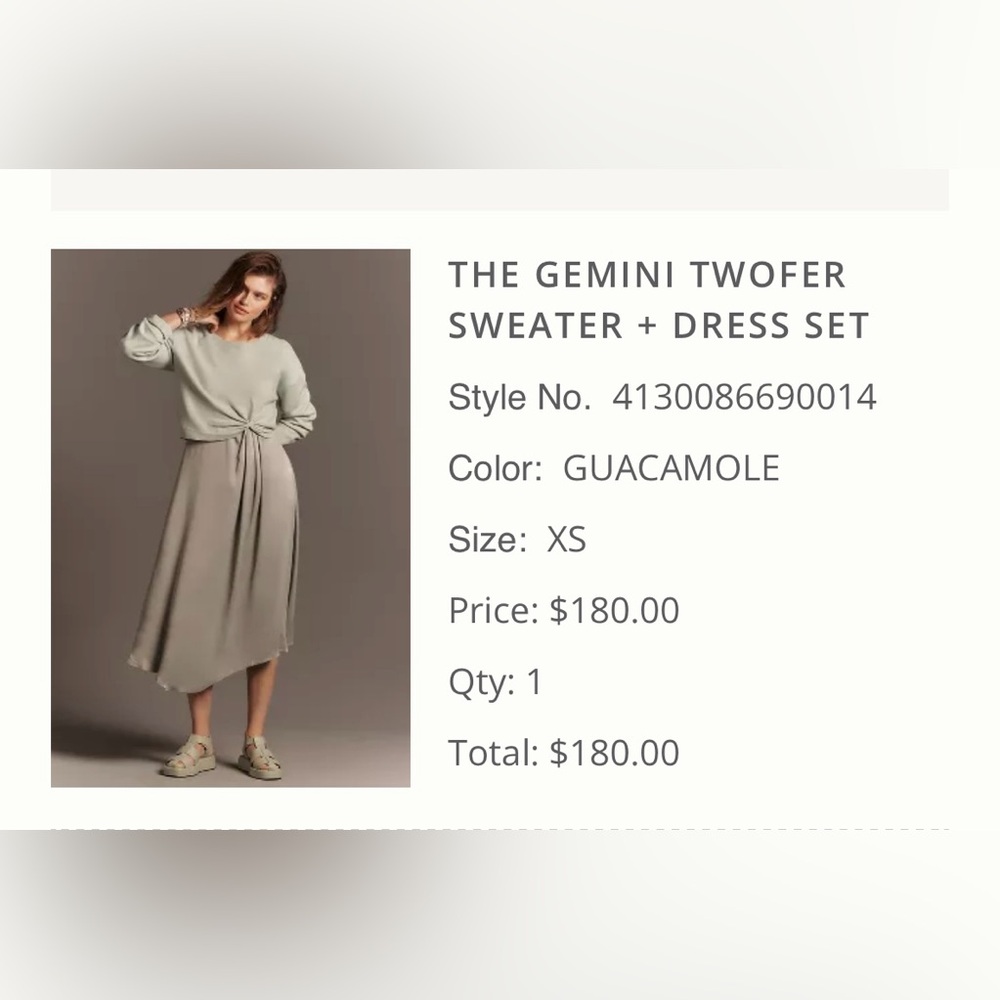 Anthropologie Gemini Twofer Sweater + Dress Set